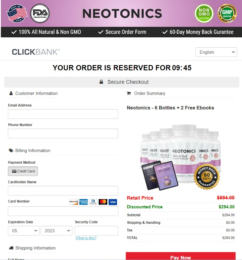 Neotonics - Order Page